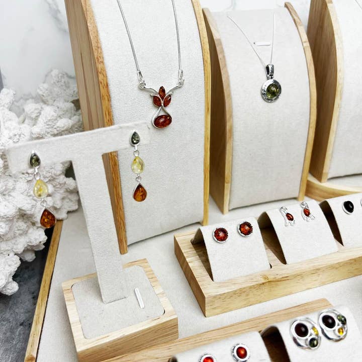 SilverAmber Jewellery - Wholesale Jewelry Set - 925 Sterling Silver & Genuine Baltic Amber Jewellery Starter Pack - SP19