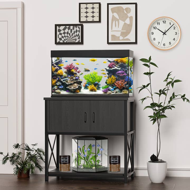 EP Design Lab - Wholesale Cabinet - 20-29 Gallon Black Aquarium Stand Wooden Cabinet
