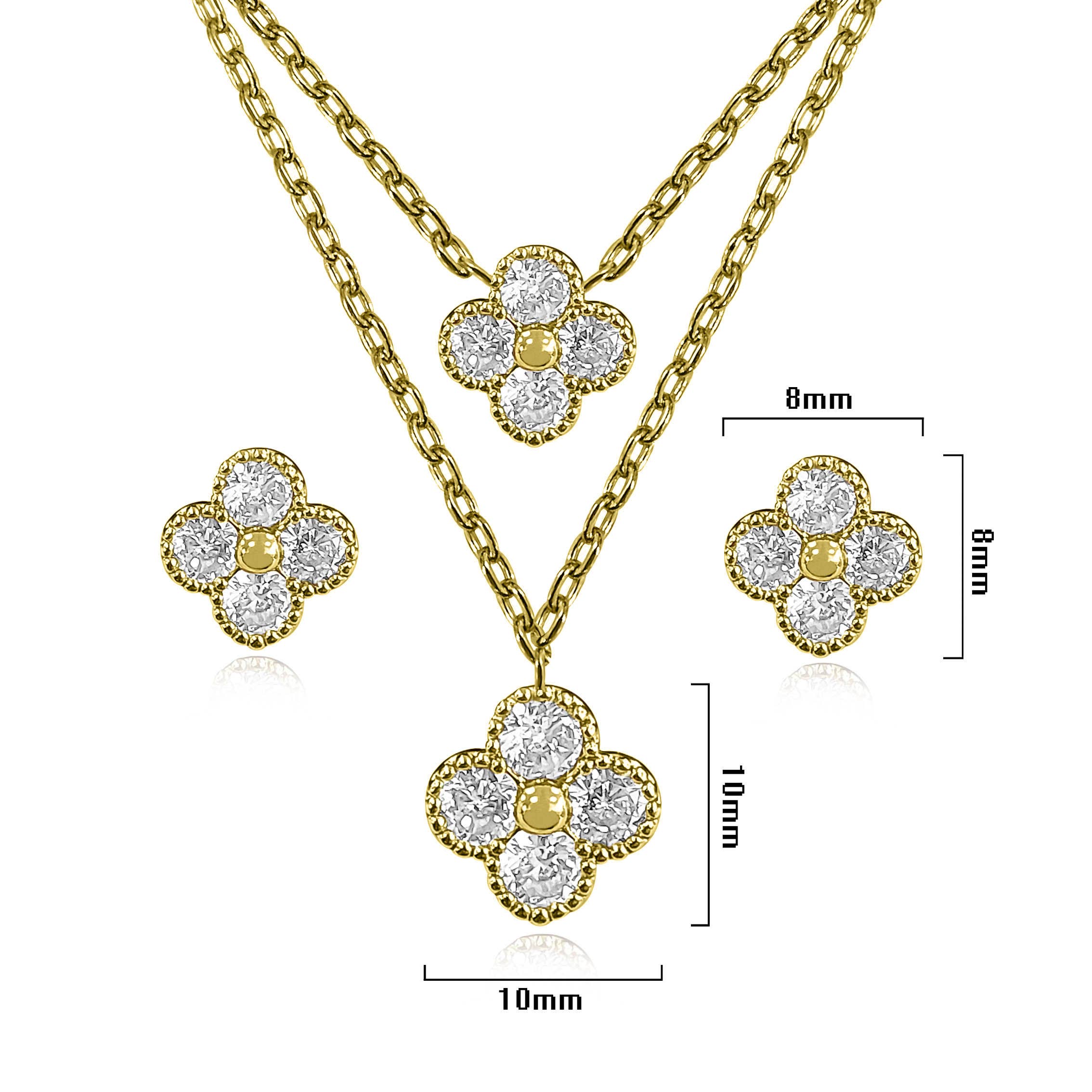 NY Jewelry House - Wholesale Jewelry Set - Double Clover Necklace & Earring Set1