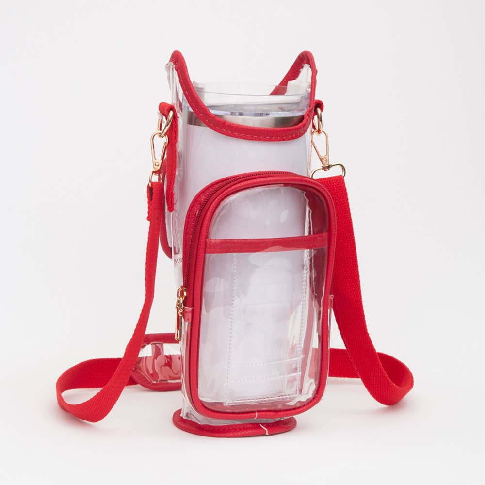 Sensibling Corp. - Vente Sac à bandoulière – femme - Sac bandoulière porte-gobelet transparent3