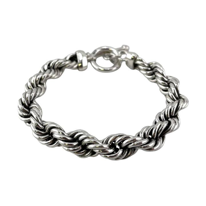 Handmade 9mm Rope Chain Toggle Bracelet Sterling Silver for wholesale by Select Lines