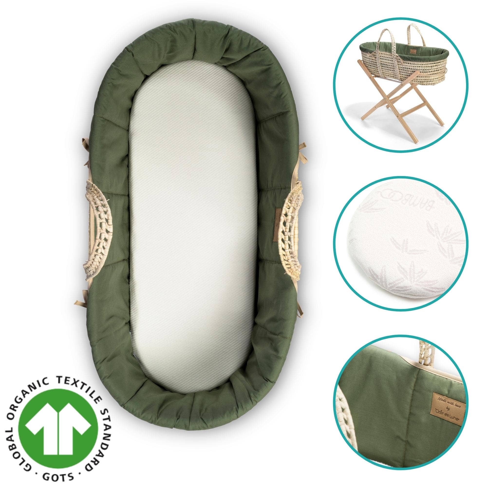 Clair De Lune – wholesale Bassinet – Baby – Organic Palm Moses Basket19