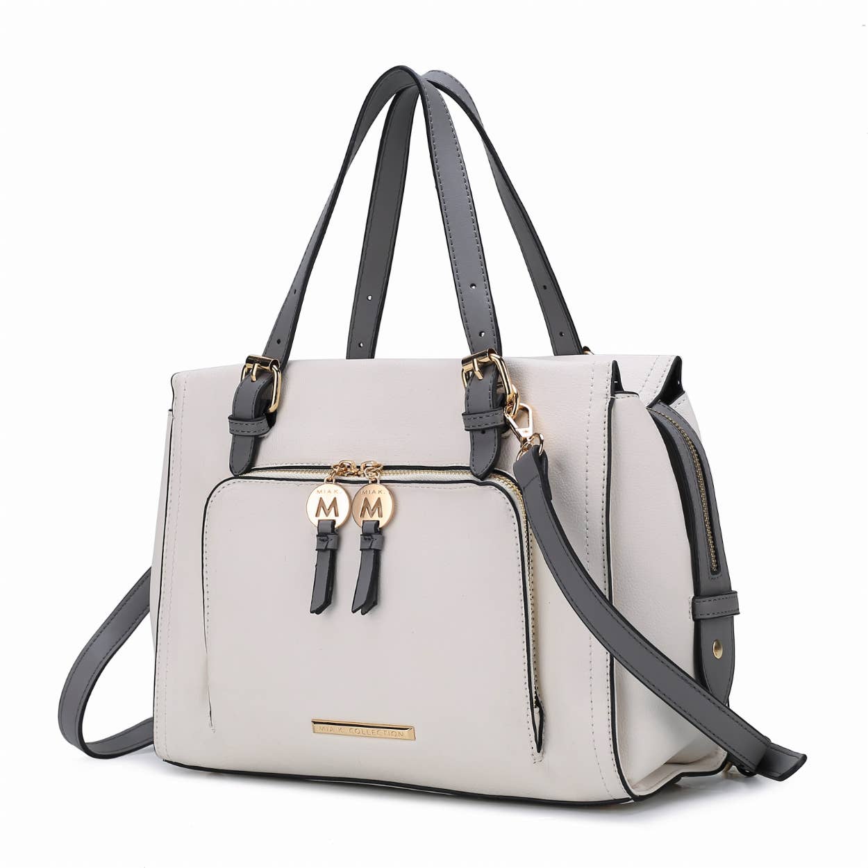 MKF Collection - Wholesale Satchel - Women's - Elise Vegan Leather Color-Block Women Satchel Bag by Mia k8