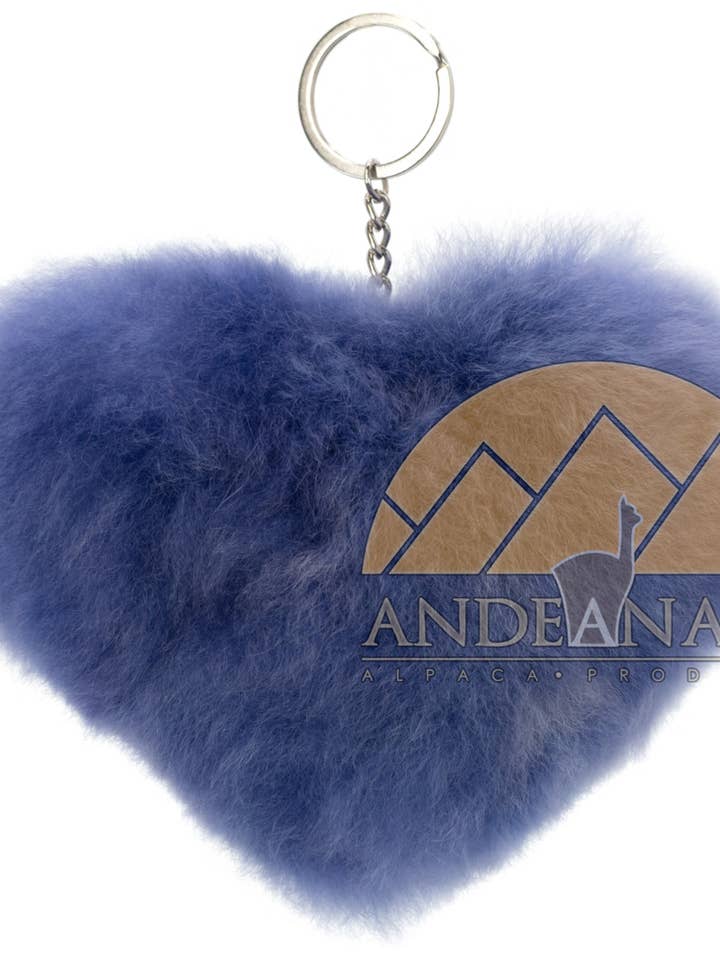 Ny!!! Alpacka päls hjärtformad nyckelring 4,5" - US stock för wholesale av AndeanArt