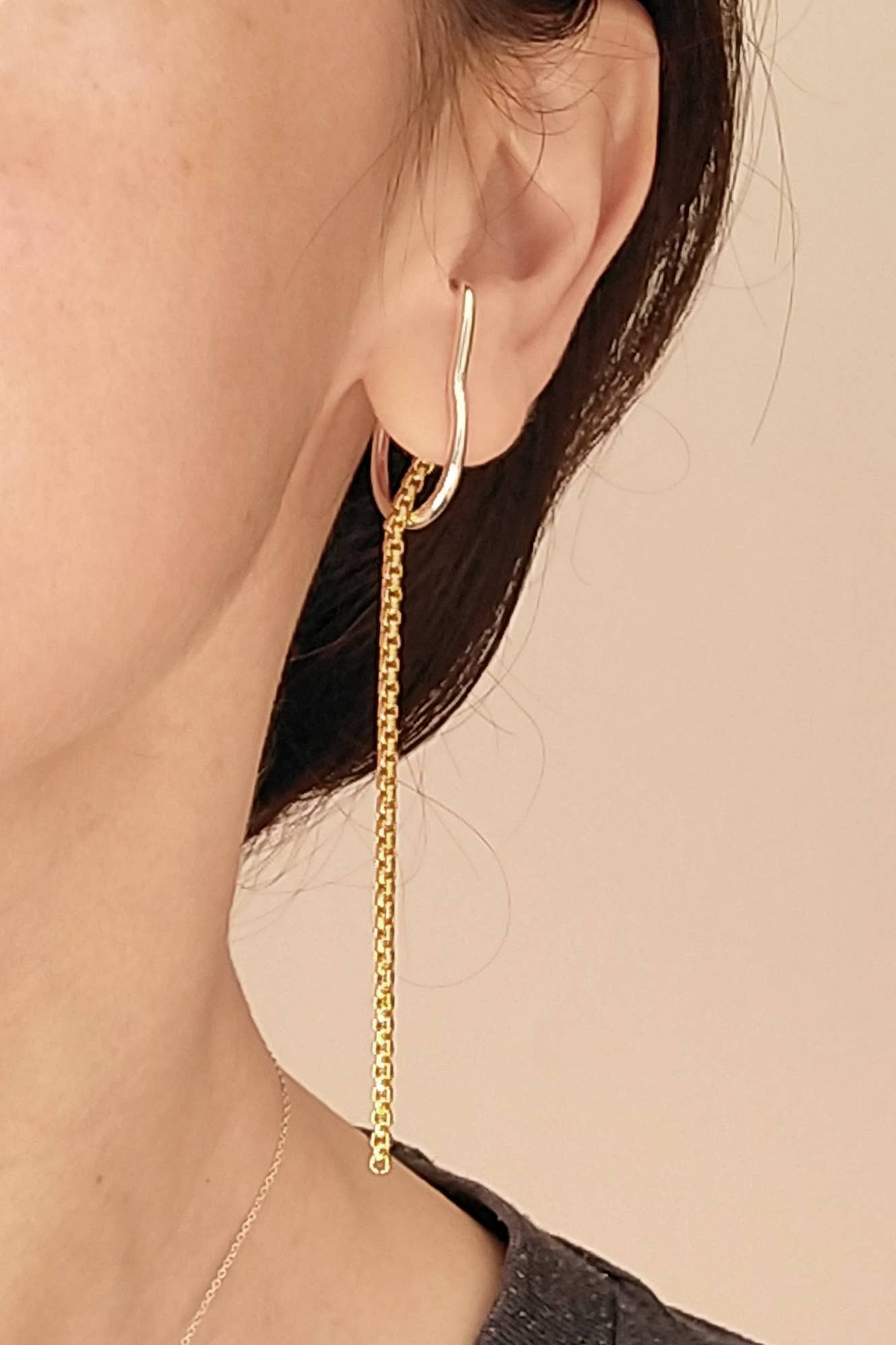 sew a song - Wholesale Dangle Earrings - Modern sterling silver earrings, Mira earrings, bicolor1