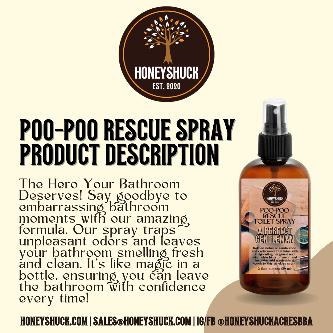 Honeyshuck Acres, LLC - Wholesale Toilet Spray - Poo-Poo Rescue Toilet Spray | 2 fl oz1