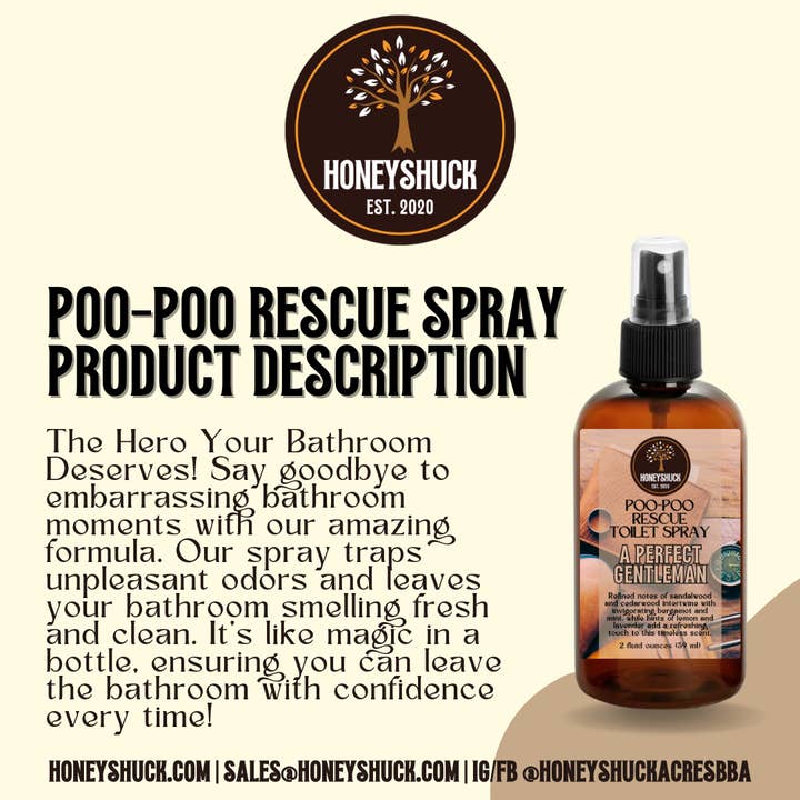Honeyshuck Acres, LLC - Wholesale Toilet Spray - Poo-Poo Rescue Toilet Spray | 2 fl oz1