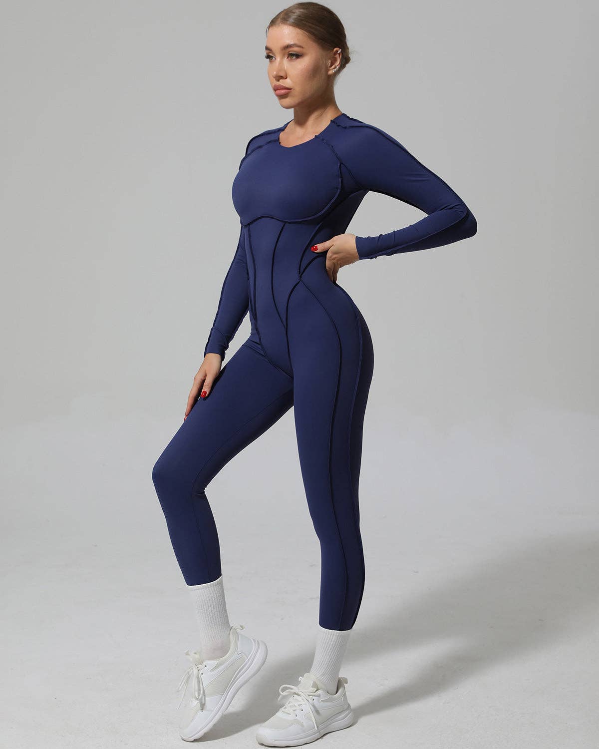 React Activewear - Wholesale Unitard - Women's - Kira Flex Jumpsuit - Navy1