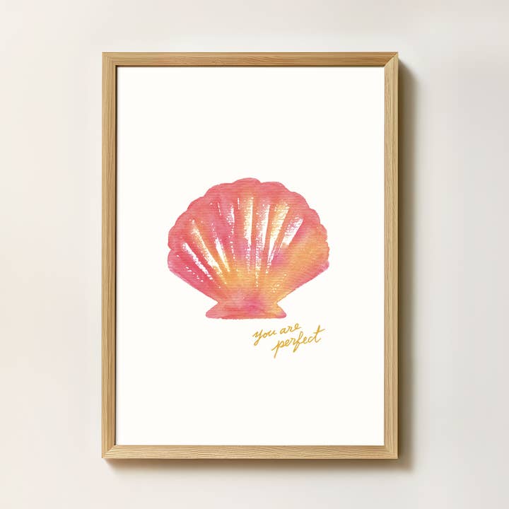 Konsttryck - Rosa Snäcka "Du är perfekt" för wholesale av intemporalis