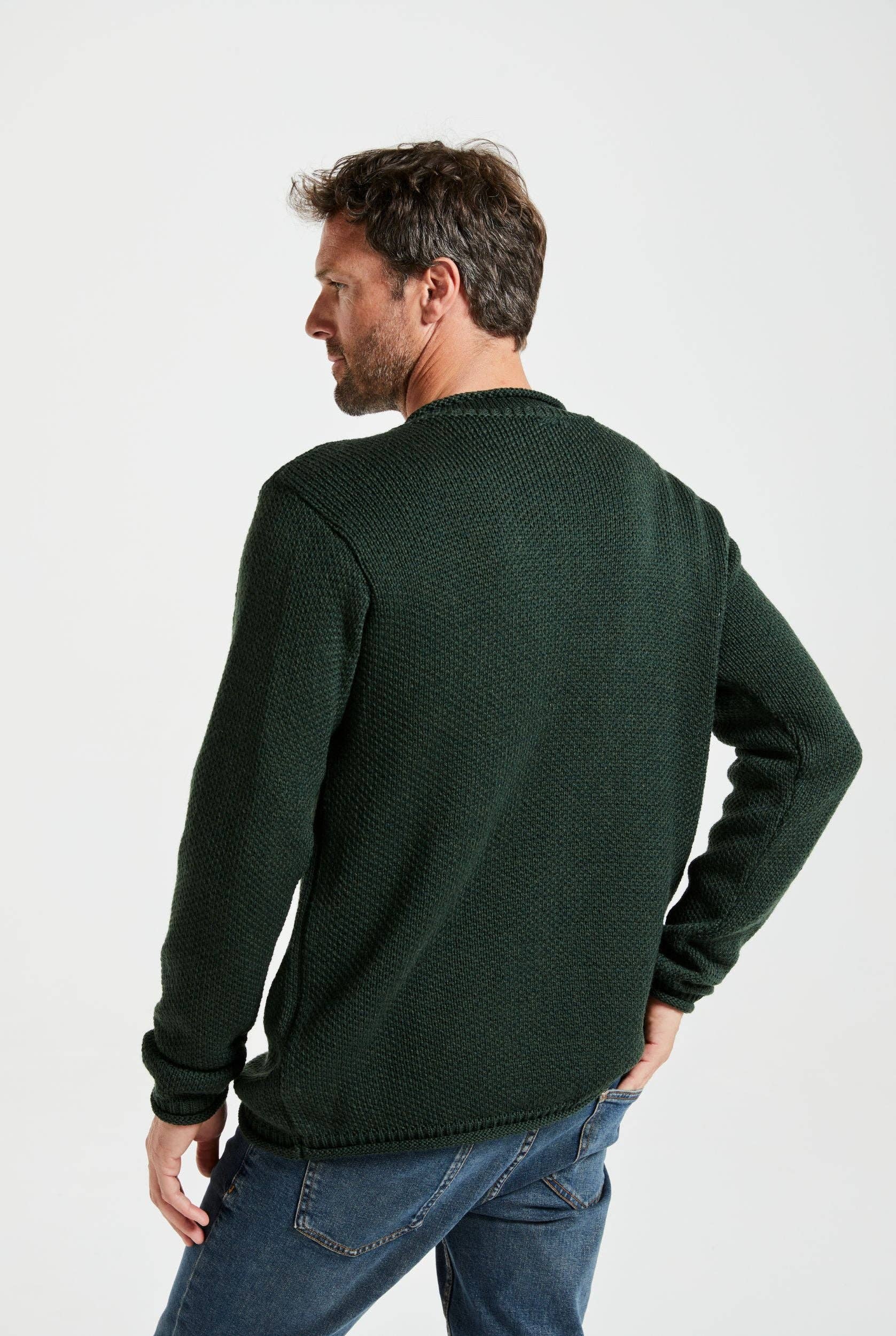 Aran Woollen Mills - Wholesale Knit Sweater - Men's - Moycullen Roll Neck Sweater - Green5