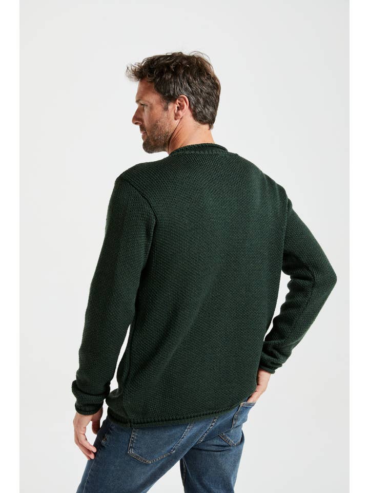 Aran Woollen Mills - Wholesale Knit Sweater - Men's - Moycullen Roll Neck Sweater - Green5