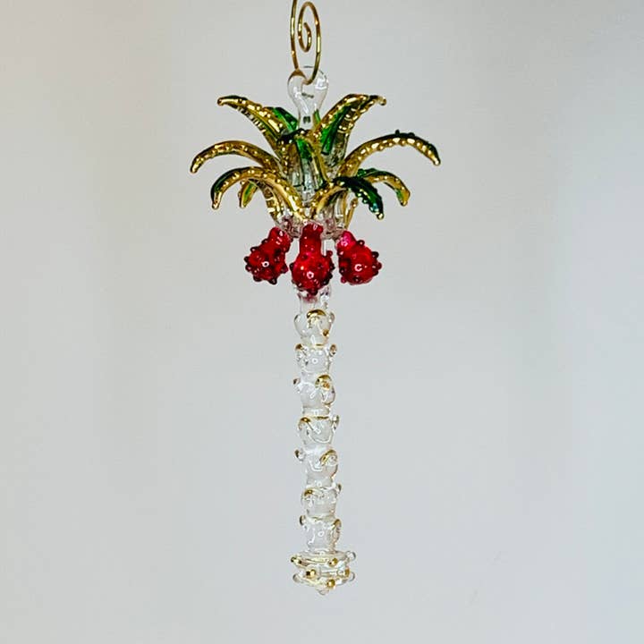 Handcrafted Glass Ornament - Palm Tree for wholesale by Dandarah (Ships from USA)