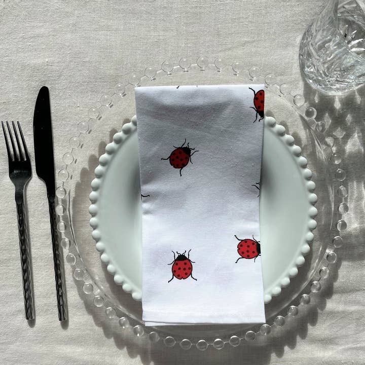 Allgifts Australia - Wholesale Dinner & cloth napkin - Cotton Napkins - Ladybird (Set of 4)2