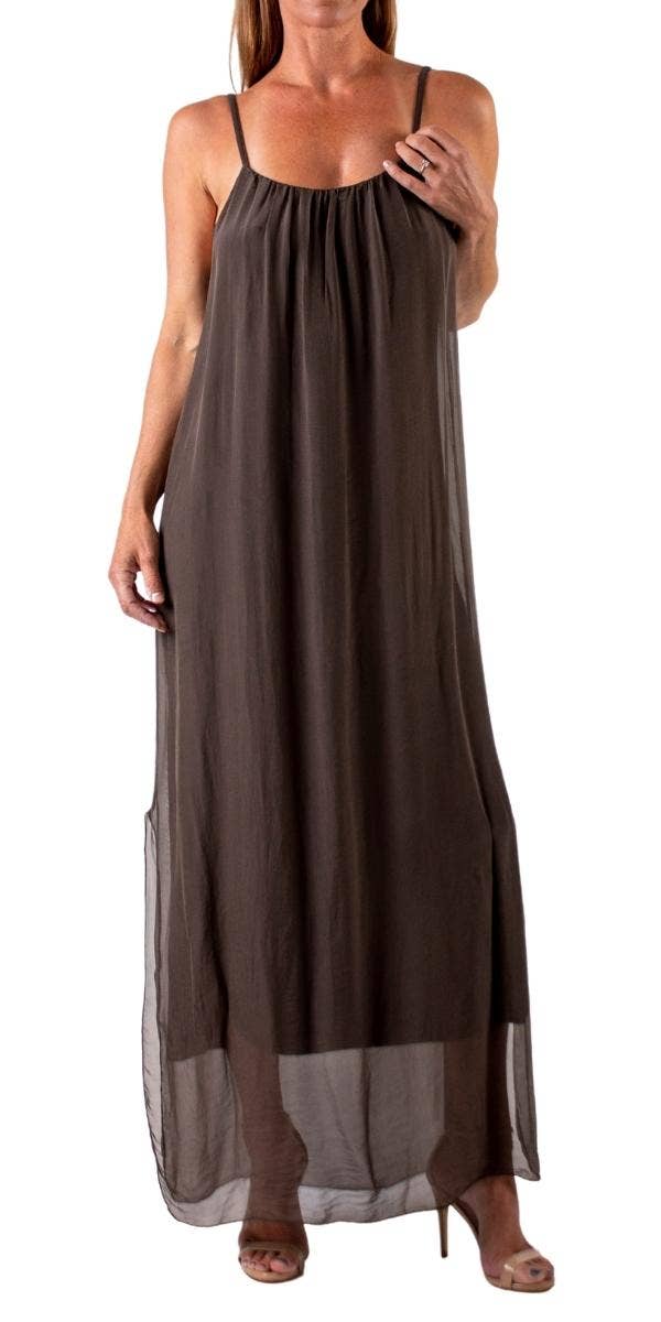 Gigi Moda - Wholesale Dress - Women's - Silk Spaghetti Maxi Dress31
