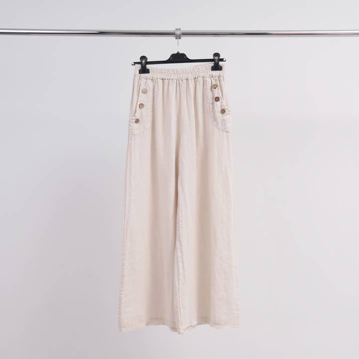 Cecile Wang - Wholesale Pants - Women's - Linen wide leg pants 4352