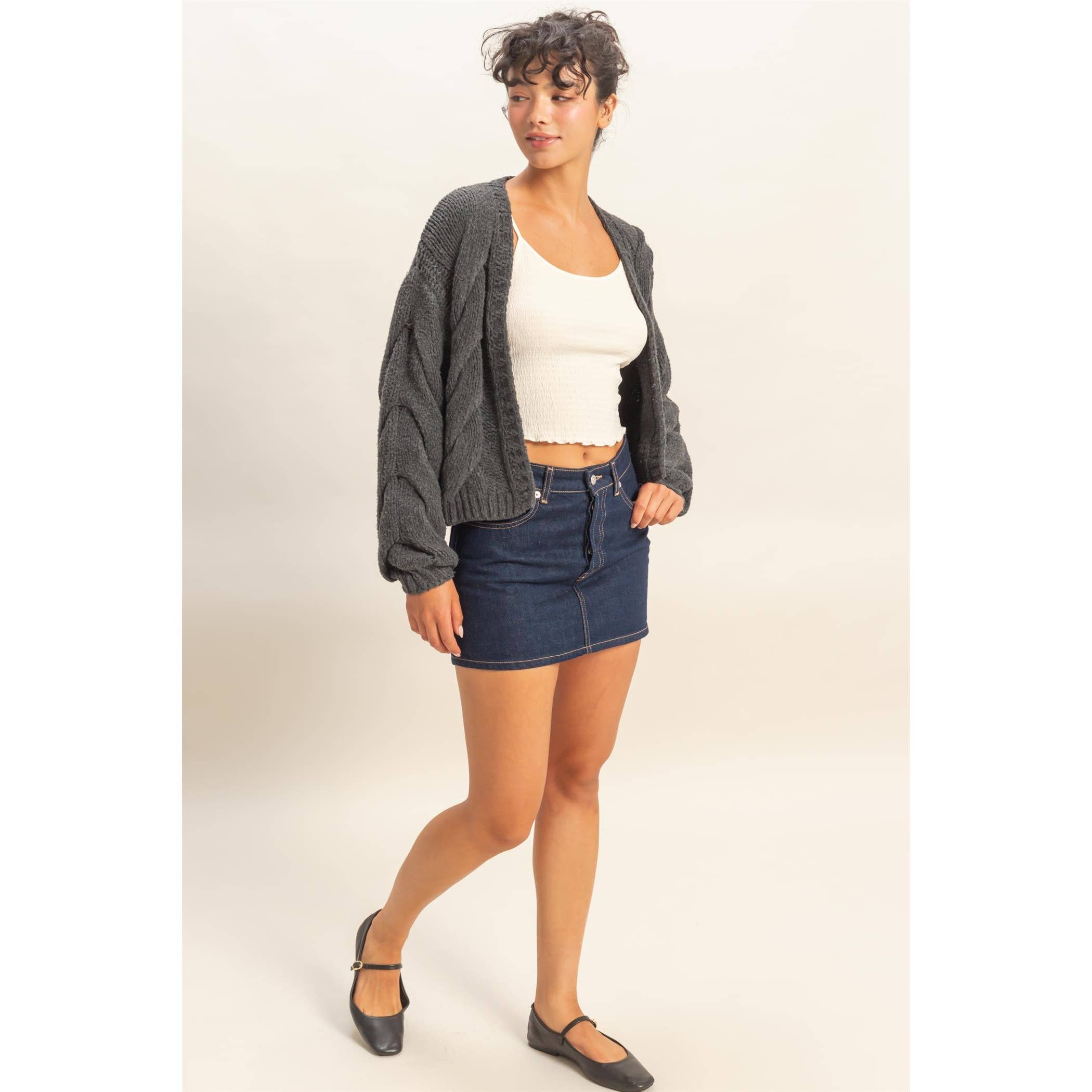 HYFVE - Wholesale Cardigan - Women's - Oversized Cable Knit Open Front Cardigan Sweater3