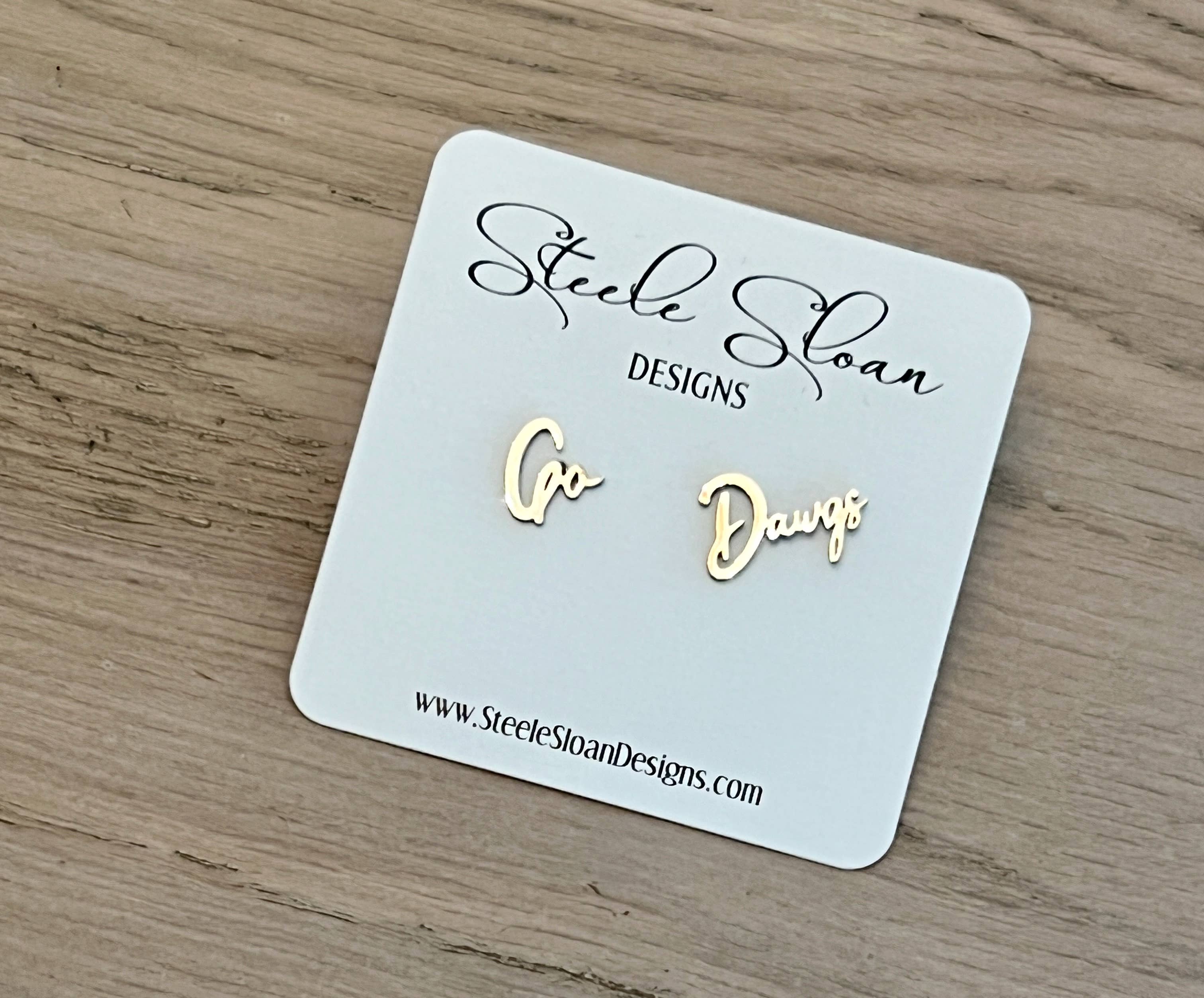 Steele Sloan Designs - Wholesale Stud/Post Earrings - Go Dawgs Cute Game Day Gold Stud Earrings Dawgs Fans4