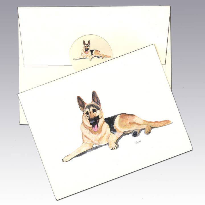 German Shepherd Note Cards for wholesale by Zeppa Studios