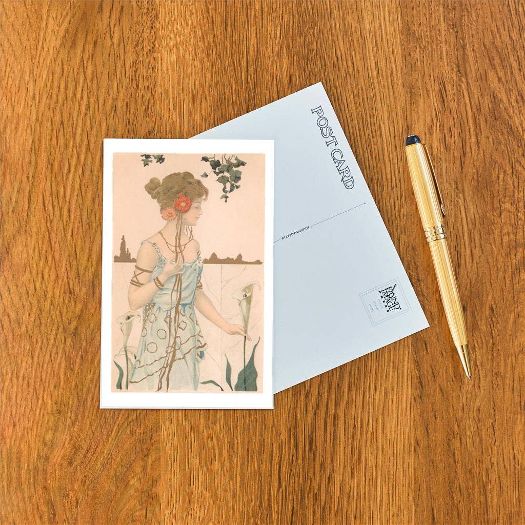 Found Image Press - Wholesale Postcard - Postcard AT-472 Woman with Calla Lily1