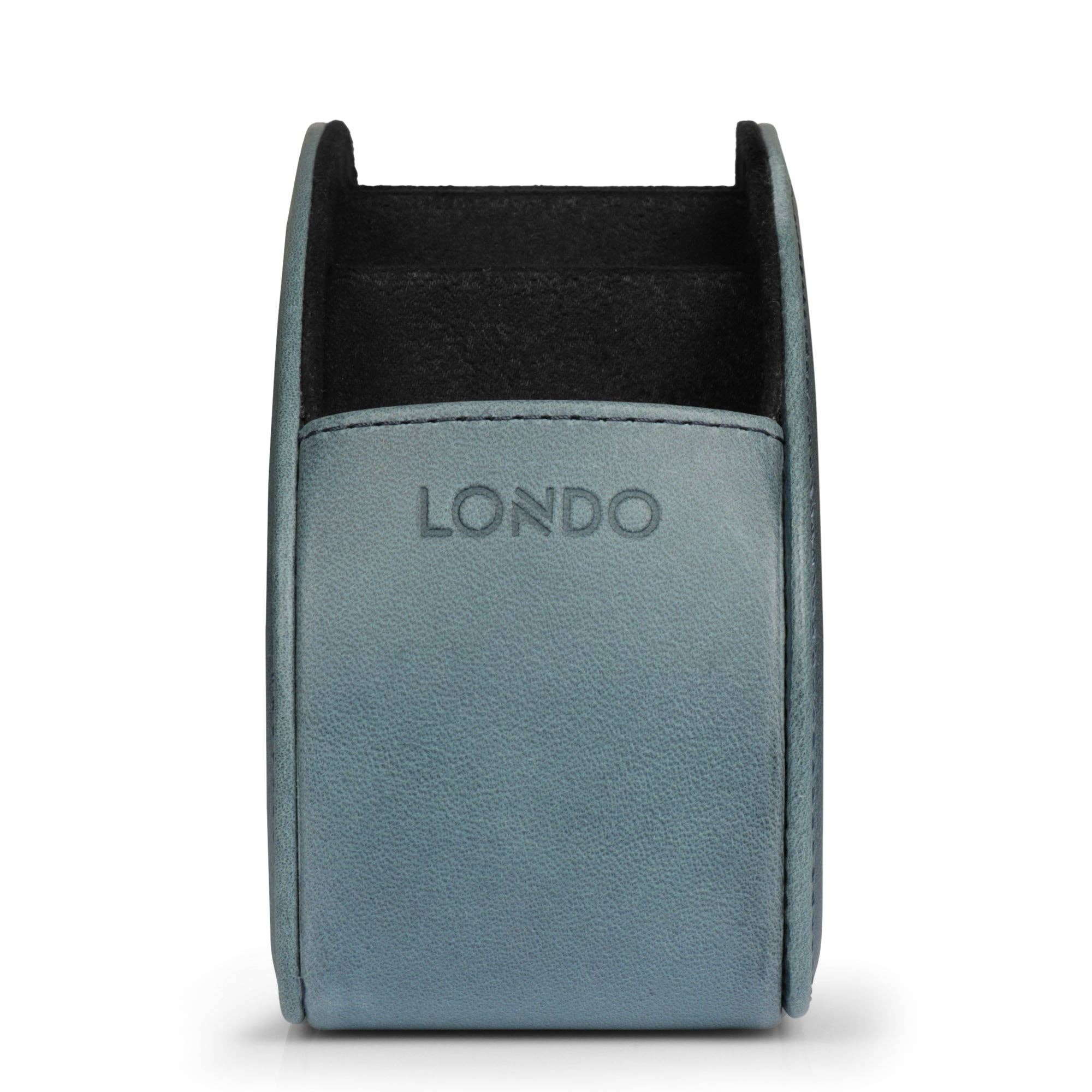 Londo - Wholesale Desk Organizer - Londo Remote Control Holder with 5 Pockets, Store DVD, Blu-Ray, TV, Roku or Apple TV Remotes, Italian Top Grain Leather with Suede Lining5