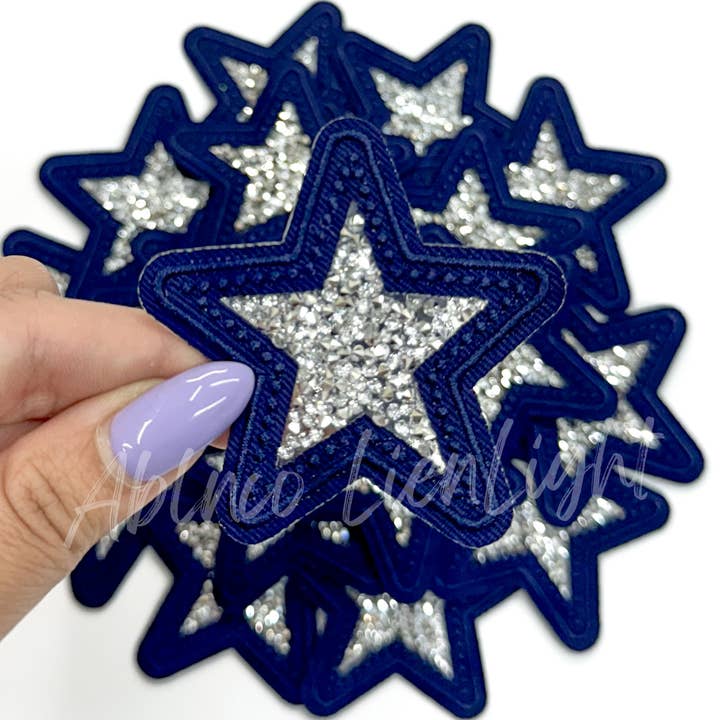 ABLNco - Wholesale Patch - navy rhinestone star embroidery patch trucker hat patches