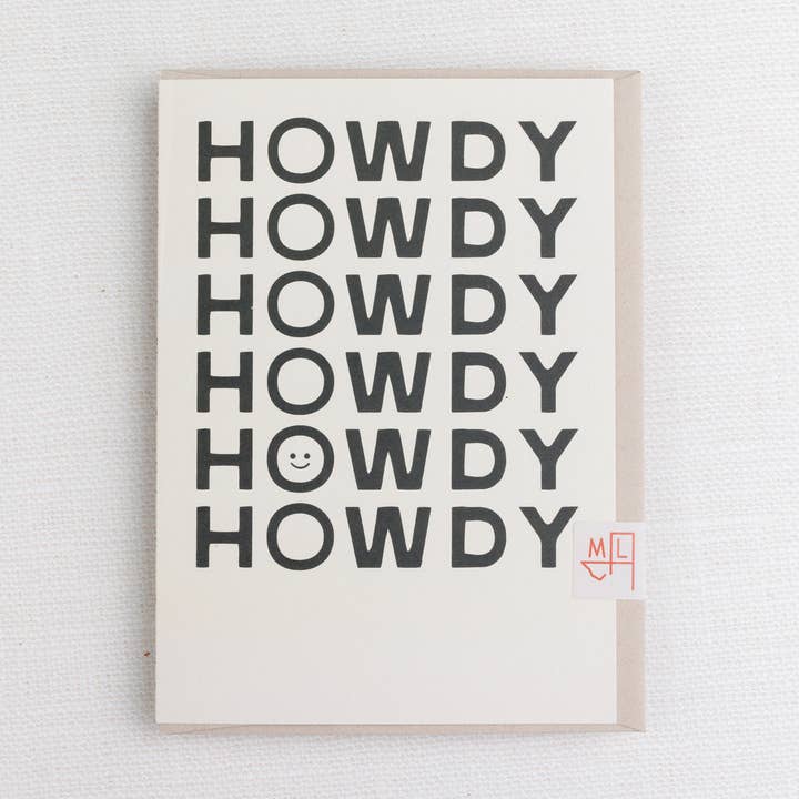 Happy Little Howdy Greeting Card for wholesale by Morgan Lacey Hart
