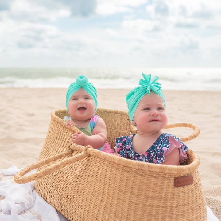 Sweet Peas Co - Venta al por mayor Gorro de natación - Niños y bebés - Turbante Nudo Laguna Azul