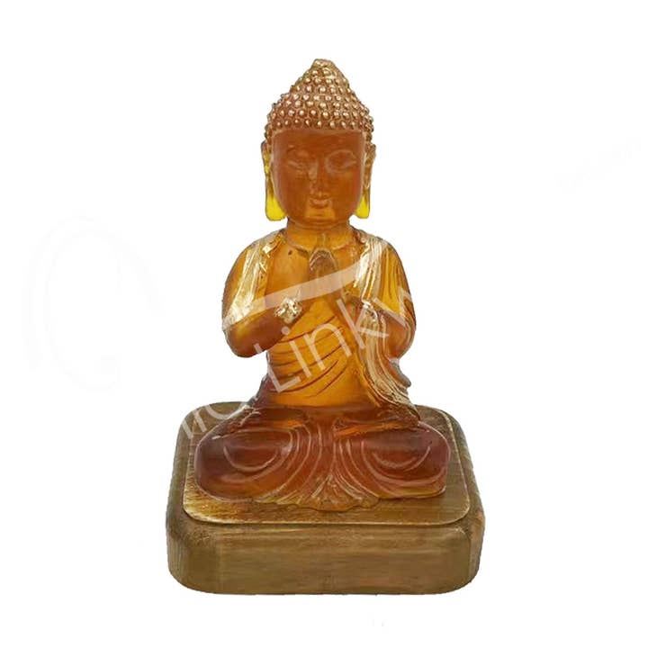 Oceanic Linkways Inc - Vente Figurine décorative - STATUE - LAMPE LED AMBRE DE BOUDDHA DE 3,90 POUCES DE LARGEUR X 3,55 POUCES DE PROFONDEUR X 5,90 POUCES DE HAUTEUR0