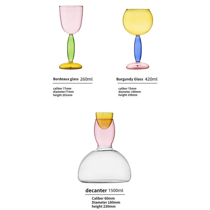 IVORE.GROUP - Wholesale Wine Glass - Colored Glass Wine Cup / Decanter