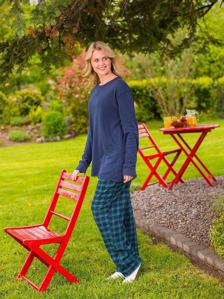 Loungebyxor i bomullsflanell - Grön Tartan Blackwatch (LV6) för wholesale av Lee Valley Ireland