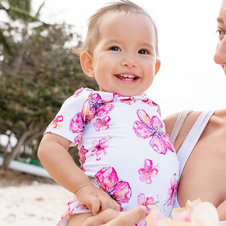 Coco Moon - Wholesale Bodysuit (Non-Footed) - Baby - Hibiscus Kiss Baby Bamboo Onesie
