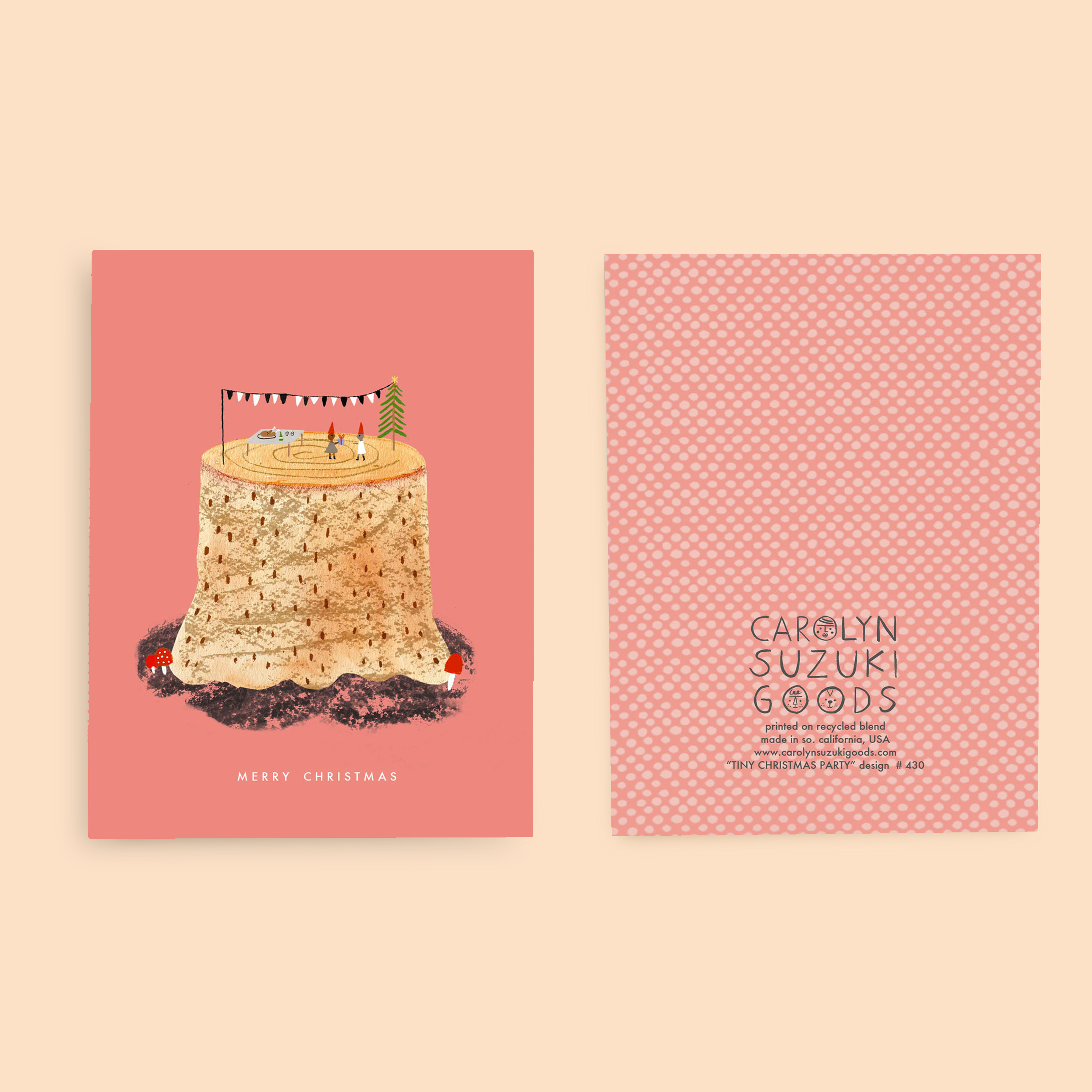 Carolyn Suzuki – wholesale Julkort – TINY XMAS PARTY - Semesterkort1