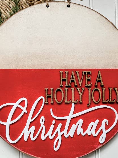 Cartel/Colgador de Puerta de Madera "Have a Holly Jolly Christmas" para venta al por mayor de Country Roads Rustic Decor