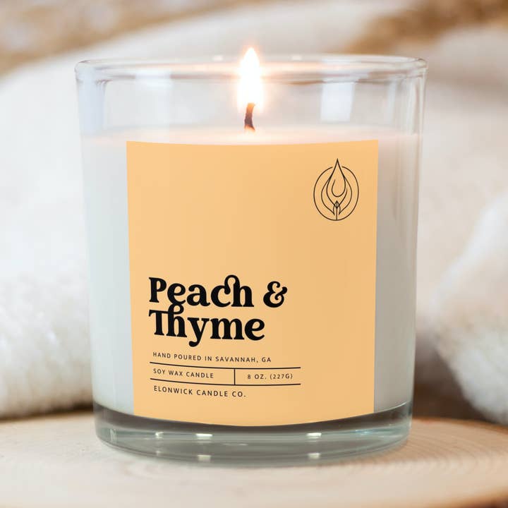 Peach & Thyme for wholesale by ElonWick Candle Co.