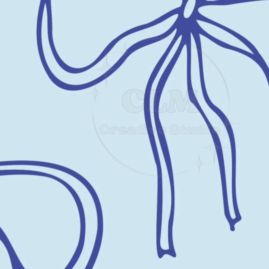 CLM Creative Studio - Wholesale Art Print - Navy Hand Drawn Bows Wall Art Prints 3