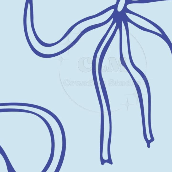 CLM Creative Studio - Wholesale Art Print - Navy Hand Drawn Bows Wall Art Prints 3