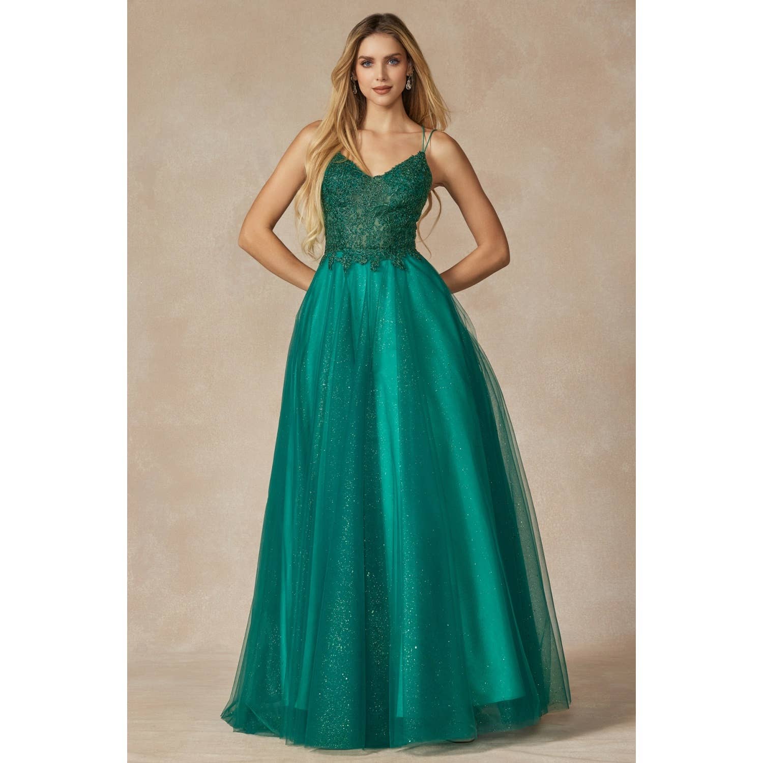 Juliet - Wholesale Gown - Women's - EMBROIDERED SPARKLE TULLE AND STONES ACCENTS  PROM BALL GOWN15