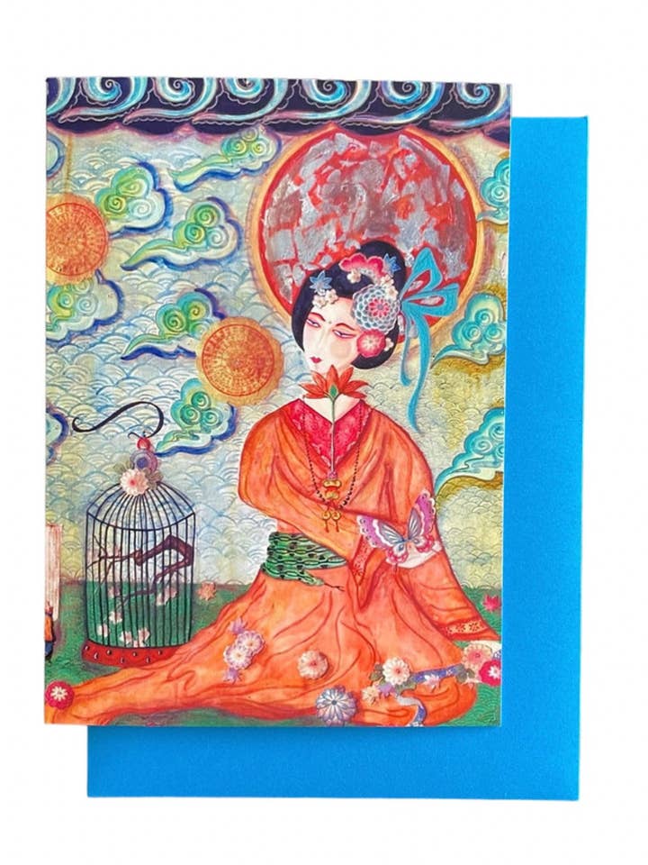 Cartão de Cumprimentos Espiritual da Princesa de Quioto por Diana Comstock por atacado de Art by Diana Comstock