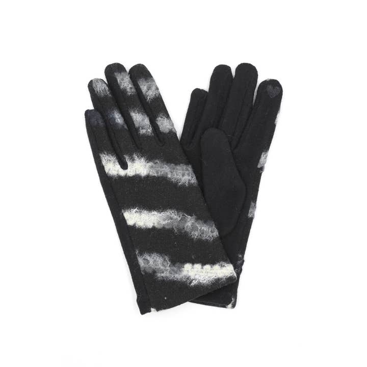 Multi Yarn Striped Pattern Smart Gloves for wholesale by Anarchy Street