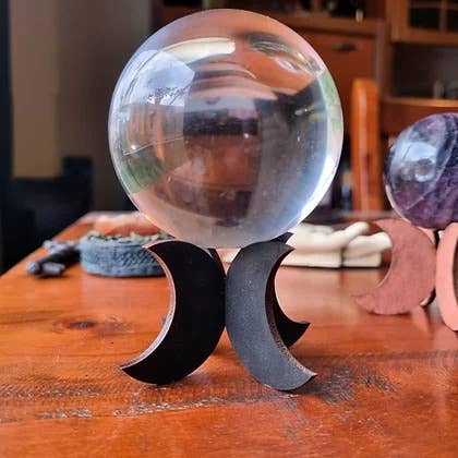 Yiska Designs - Wholesale Spiritual stone/crystal - Crescent Moon Sphere Display Stand2