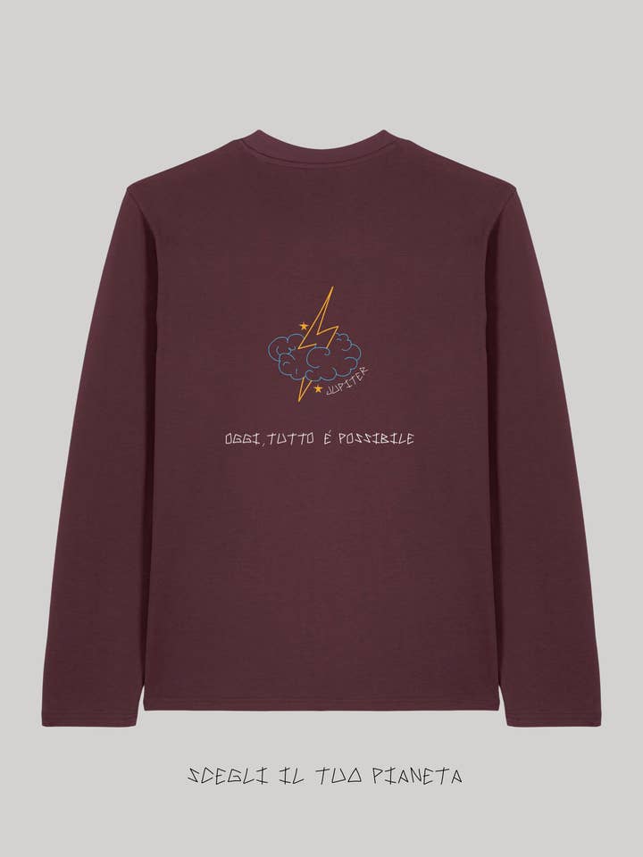 Giorgia Fratta – wholesale Sweatshirt – Women's – Long Sleeve Red Brown Embroidered Made in Italy3