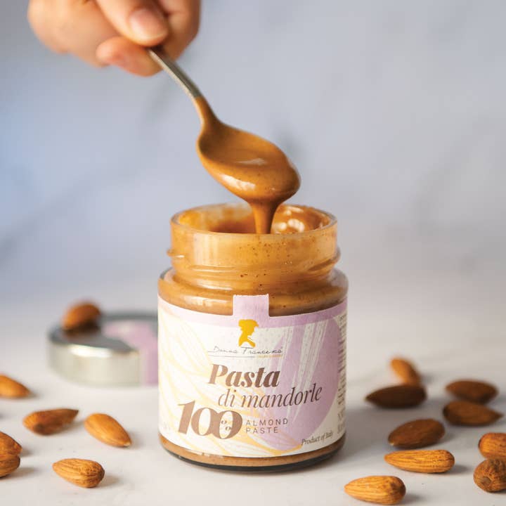 Donna Francesca - Vendita all'ingrosso Burro di frutta secca - Pasta 100% Mandorle Integrale -Made in Italy Premium 230 g
