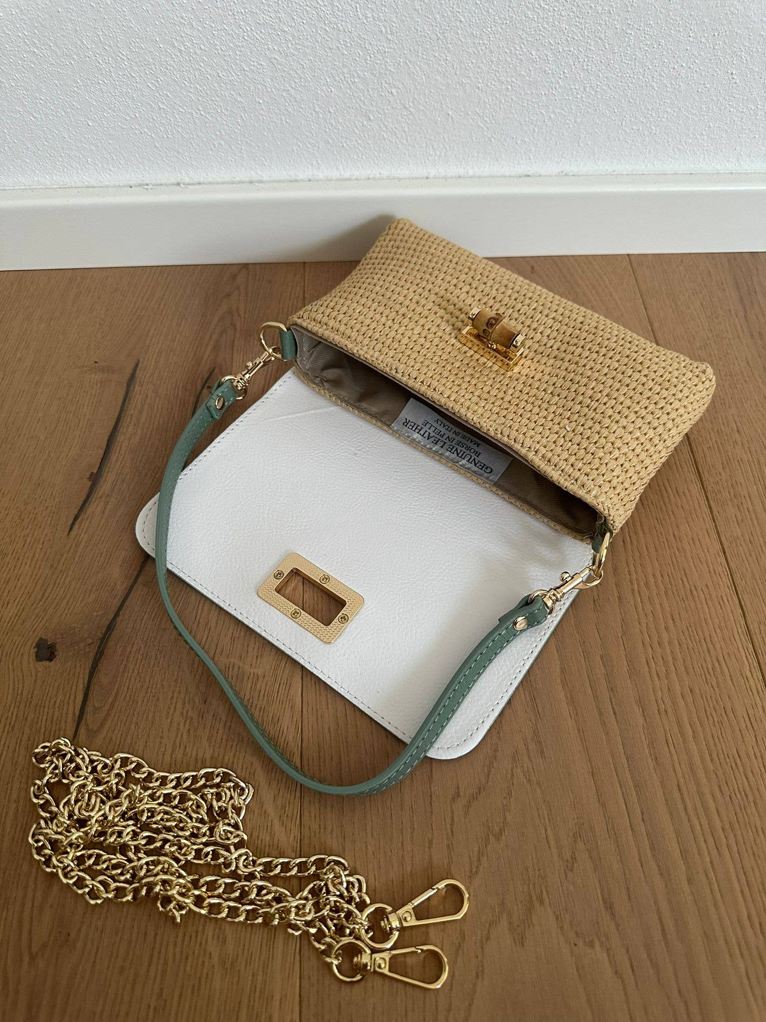 Zhade - Vente Accessoire de sac/sac à main – unisexe - VICKY - Sac en raphia et cuir8