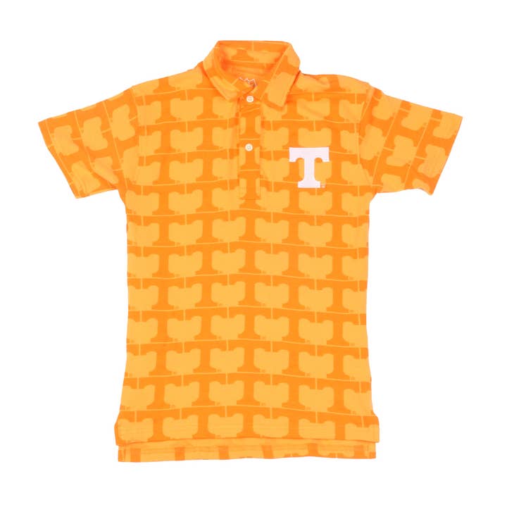 Tennessee Volunteers Youth Allover Print Polo Shirt for wholesale by Wes and Willy