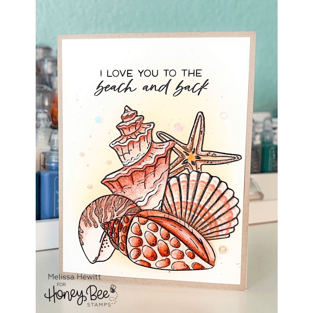 Honey Bee Stamps - Wholesale Rubber/decorative stamp - Seashells - 6x8 Photopolymer Stamp Set3