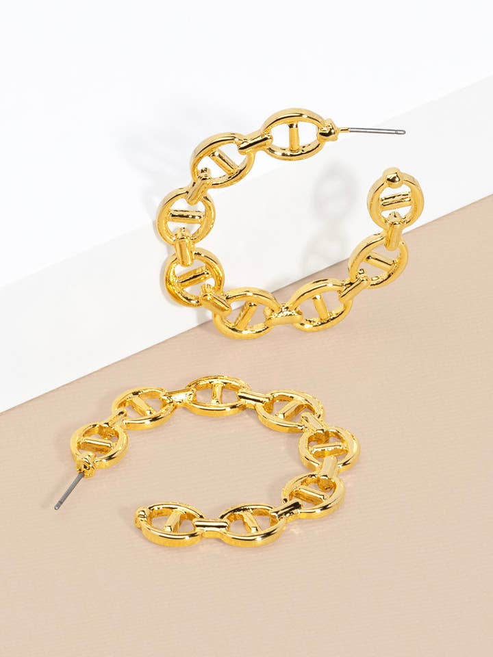 Mariner Link Hoop Earring for wholesale by ZENZII Jewelry