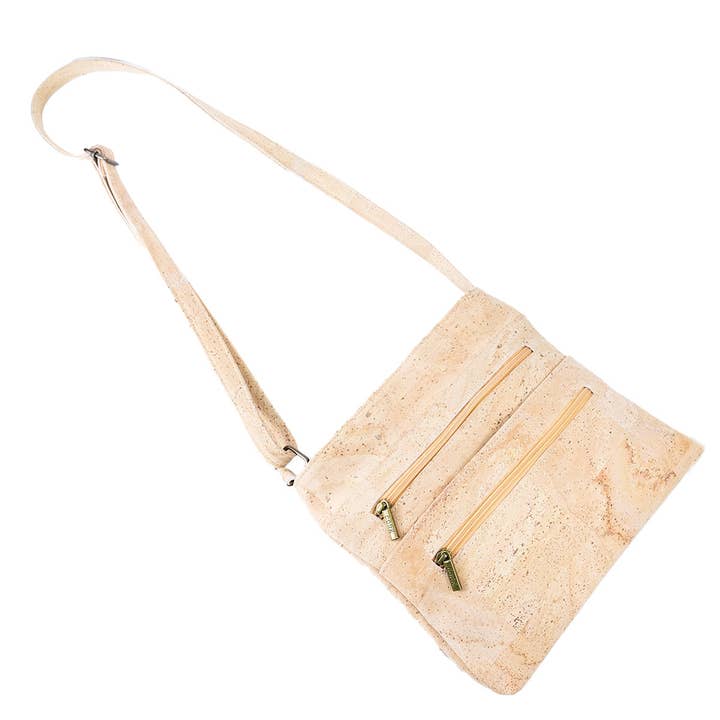 Meninas Bonitas Cork - Wholesale Crossbody Bag - Women's - Natural Cork Zipper handbag crossbody lady bag BAGP-172A