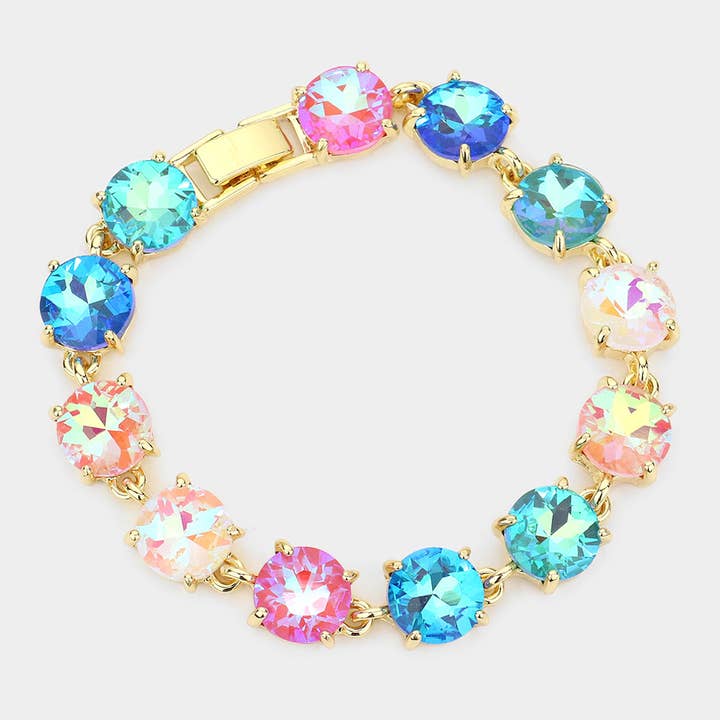 Sensibling Corp. - Wholesale Link & Chain Bracelet - American USA Round Stone Link Evening Bracelet38