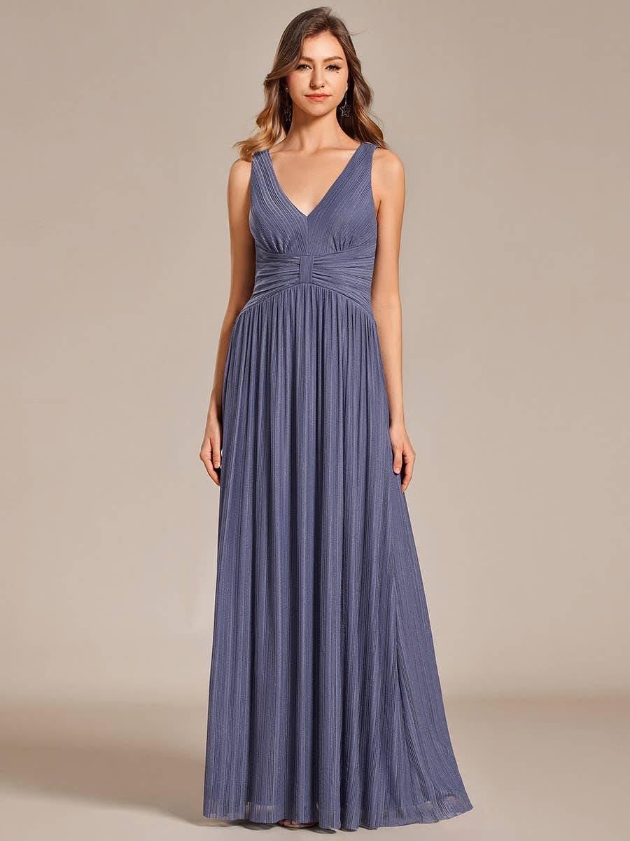Ever-Pretty - Vente Robe de soirée – femme - Robe de soirée sans manches plissée à taille empire scintillante Ever-Pretty23