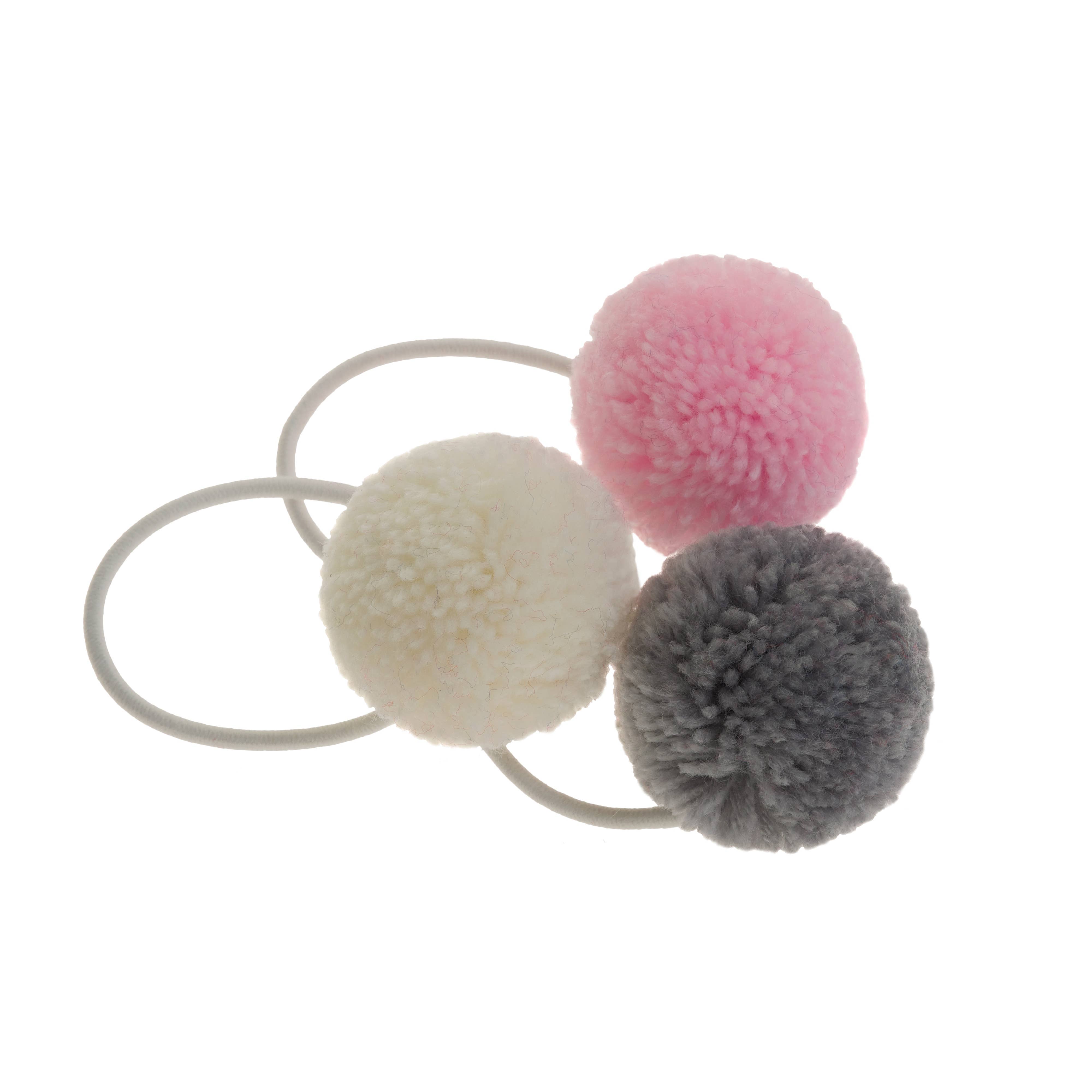 PomPom Galore – Großhandel Haargummi – Damen – Pom-Pom-Haargummis Pastellrosa, Set aus 2 Stück2